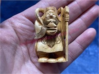Antique signed carved Ivory Netsuke -2in tall