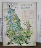 Cayuga basin wooden map / poster