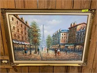 FRENCH OIL ON CANVAS-SIGNED