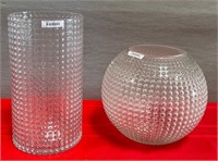 43 - NEW WMC LOT OF 2 GLASS VASES