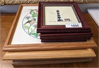 ASSORTED NEEDLE POINT FRAMED PRINTS
