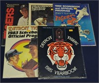 1980 Thru 84 Detroit Tigers Baseball Programs