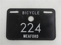 PLASTIC MEAFORD BICYCLE PLATE