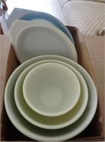 (3) Pyrex Nesting Bowls, Pyrex Casseerole, Others