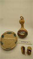 African Gourd art, Woven basket moccasins