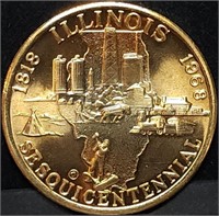 1968 Illinois Sesquicentennial Bronze Medal BU