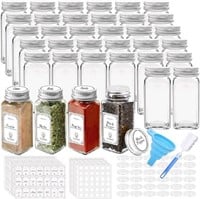 36 Pcs Glass Spice Jars with Airtight Lids and Lab