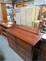 ANTIQUE 6 DRAWER MC DRESSER WITH MIRROR