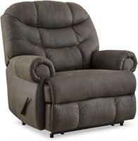 Tufted Faux Leather Recliner  Gray