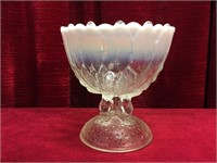 Opalescent Glass Compote - Candy Dish