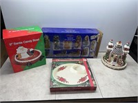 Nativity set, candy bowl etc