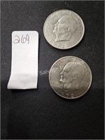 2-1972 eisenhower dollars (display area)