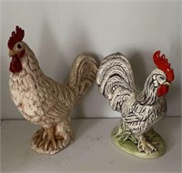 2 Rooster Statues
