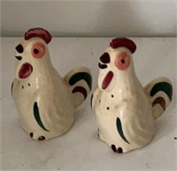 1950's ceramic rooster s&p set