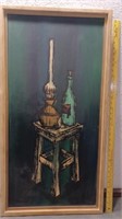 37x19 GIRARD still life painting on board