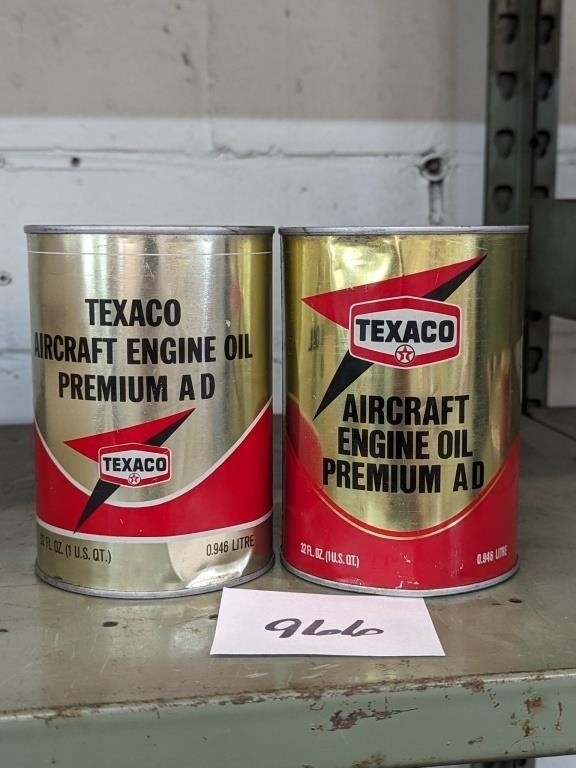 Pair of Texaco Aircraft Oil Cans