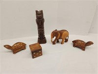 Wood Carving Figurines, Wood Die Box with Die