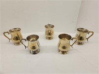 5pc Set of Brass Cups
