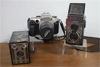Vintage Brownie Junior & Rolleicord Cameras,Canon