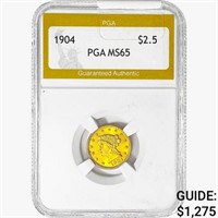 1904 $2.50 Gold Quarter Eagle PGA MS65
