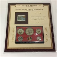 1977 Proof Set San Francisco Mint & Historic Stamp