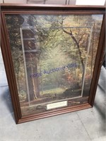 FRAMED PICTURE (DEER IN FOREST), 27.5 X 33.5"