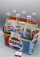 Pepsi Cola Six Pack Case & Bottles