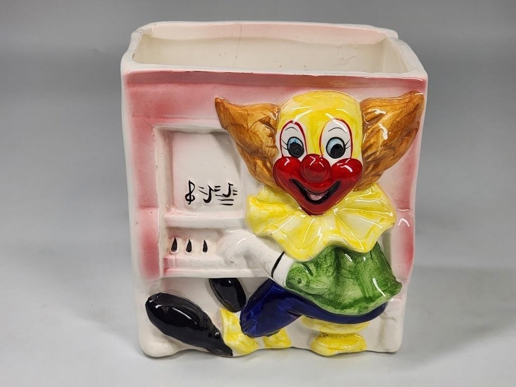 VINTAGE CERAMIC BOZO THE CLOWN PLANTER