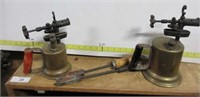 2 Antique  Brass Blow Torces,, Soldering Irons