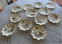 Set of (12) matching French Limoges hand painted