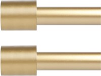 2Pk Gold Curtain Rods  66-144  1 Dia  Cap