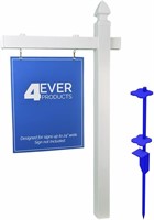 4Ever Vinyl PVC Real Estate Sign Post  5' Tall