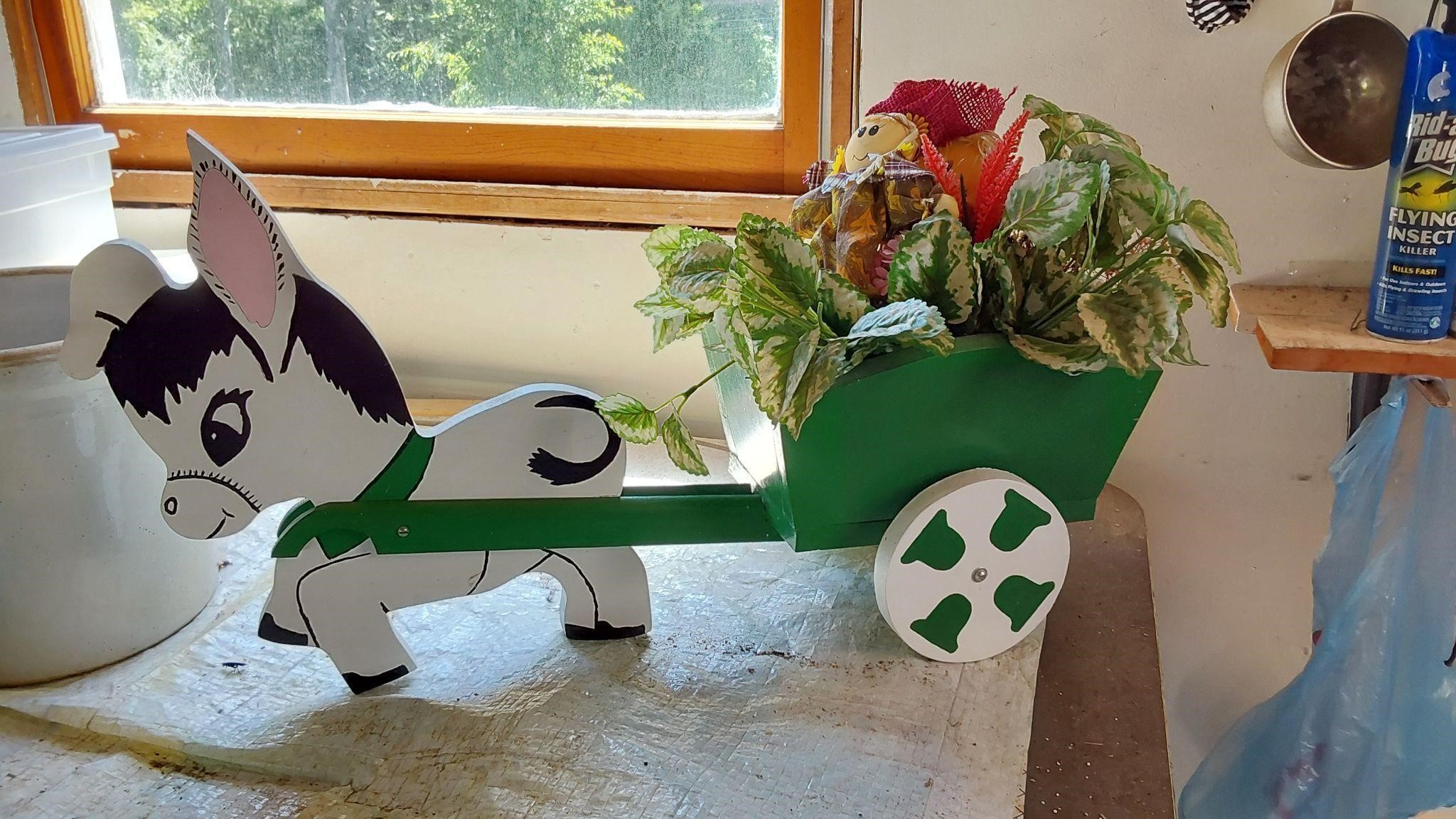 Donkey flower cart