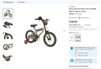 B3549  Dynacraft Hot Wheels 16 BMX Bike