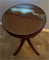 Vintage Round Glass Top Side Table