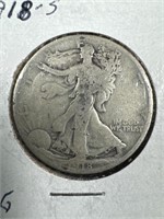 1918-S Silver Walking Liberty Half-Dollar