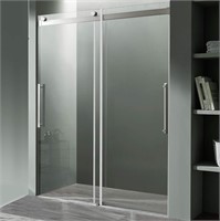 ANZZI 76" x 48" Frameless Shower Door in Brushed N