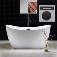 WOODBRIDGE 59" Acrylic Freestanding Bathtub Contem