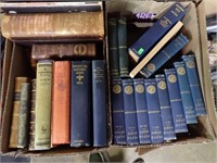 2 BOXES VINTAGE HC BOOKS W/ PEPYS & MORE