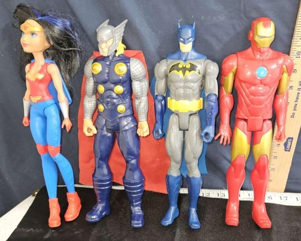 4 super hero dolls