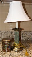 Asian Style Lamp w/Cloisonne Style Jar