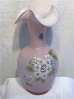 Fenton "Hydrangeas" Pink Opalescent Art Glass Vase