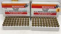 2 WINCHESTER BOXES OF 50 9MM LUGER AMMO