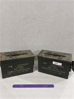 (2) 840 Cartridges Military Metal Ammo Cans