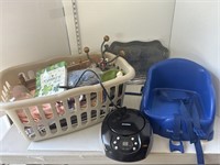 Laundry basket with contents