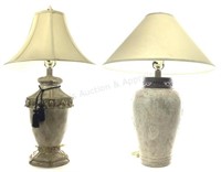 (2) Contemporary Style Table Lamps W/ Shades