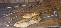 Vintage shoe stretchers and easel