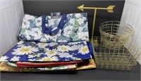 Tote Bags and Gold Wire Baskets