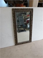 Beveled mirror with floral frame, 48x25