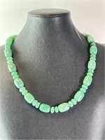 21" Sterling Solid Green Adventurine Necklace 96 G